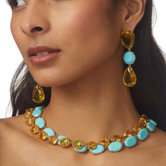 LELE SADOUGHI Candy Crystal Double Row Necklace in Turquoise Sunshine - Picture 6 of 6